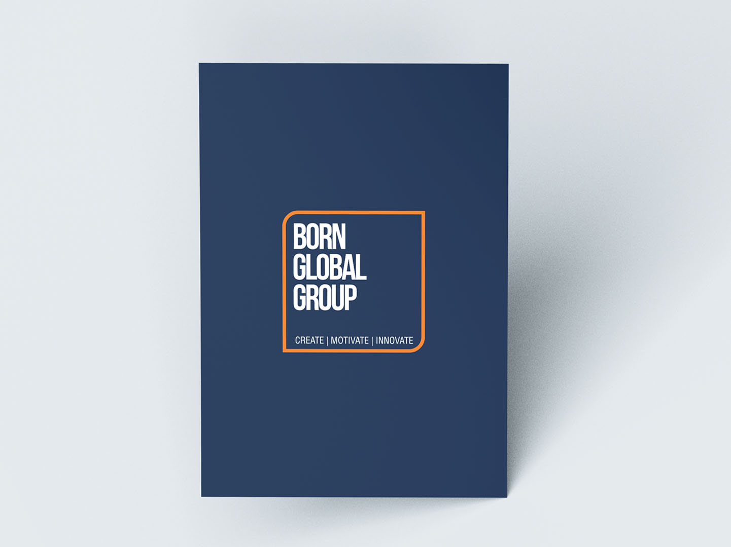 Borng Global Group logo printed on an a4 card
