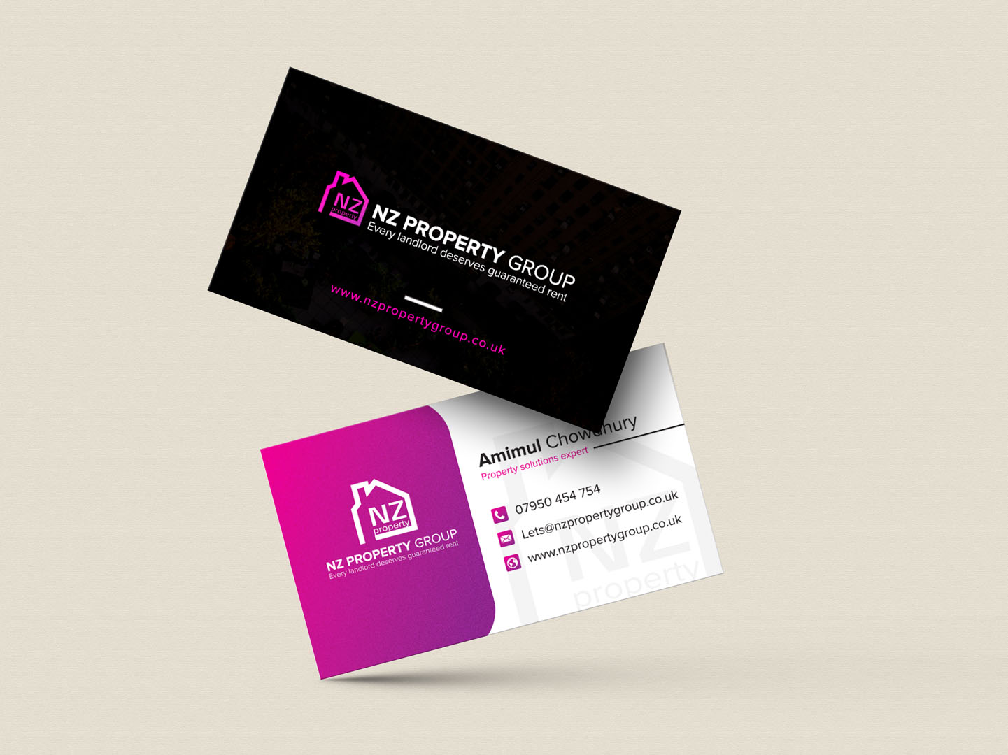 simple, coloured business card design