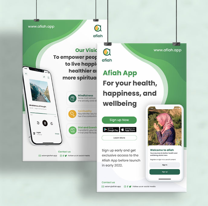 Roller banner design for mind health app