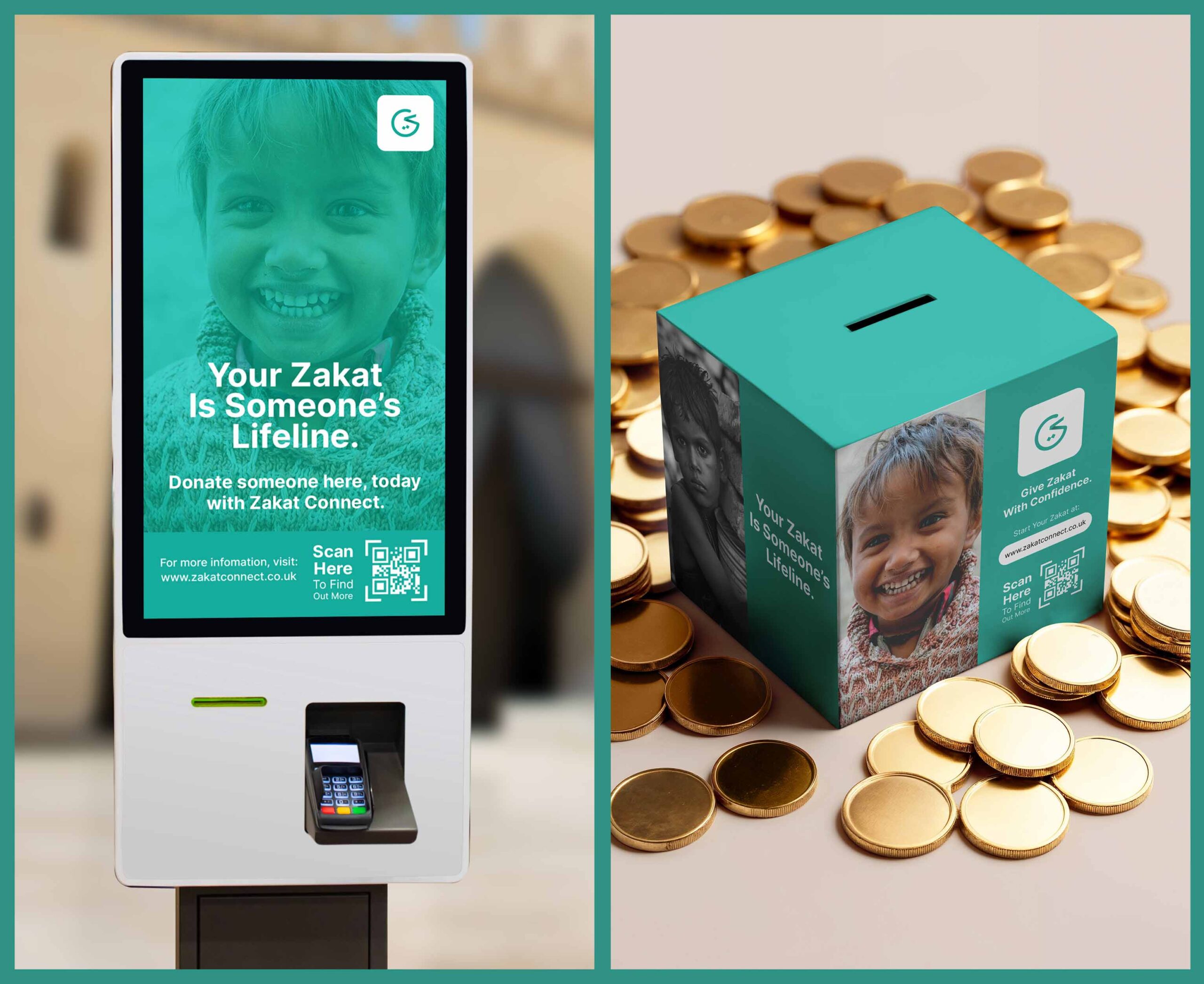 Zakat Connect, Donation kiosk and money box design